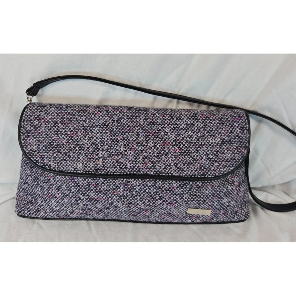 Mucros Weavers Irish Wool Tweed Shoulder Bag Purse Y2K Style Purple Pink